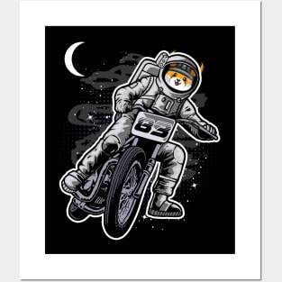 Astronaut Motorbike Floki Inu Coin Floki Army To The Moon Crypto Token Cryptocurrency Wallet Birthday Gift For Men Women Kids Posters and Art